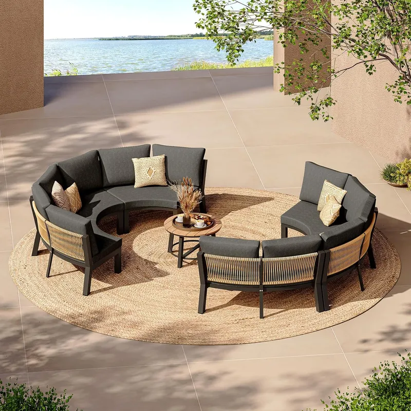 Oasbira Aluminum Modular Outdoor Patio Furniture Set, Graphite